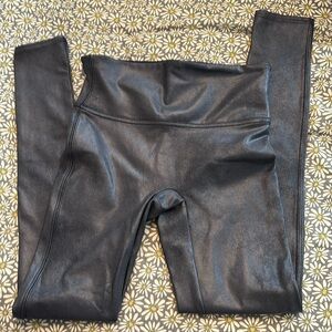 NWOT spanx faux leather black leggings small petite